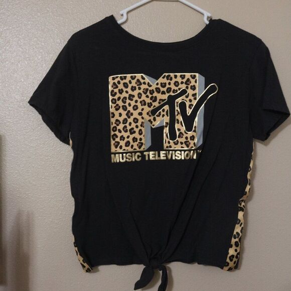 MTV Cheetah Print Crop Top Large - Picture 1 of 3
